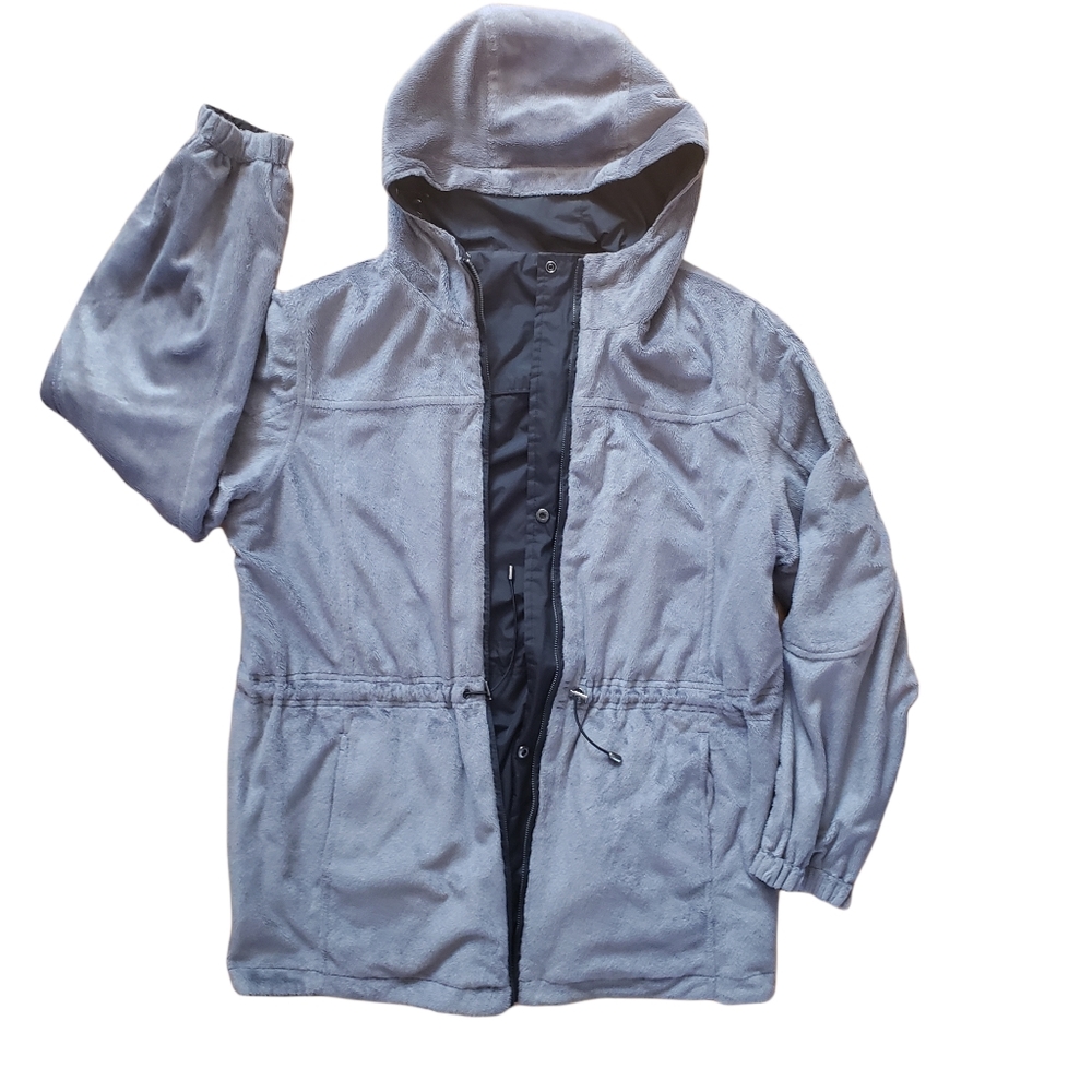 Free Country Black & Gray Reversible Fur Jacket. Size Large - Picture 8 of 10